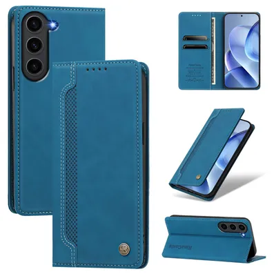 Produktbild von Handyhülle für Samsung Galaxy S23 FE, Leder Wallet Klapphülle mit Standfunktion, Stoßfeste Schutzhülle Blau