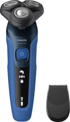 Produktbild von Philips Series 5000 Elektrischer Nass- und Trockenrasierer S5466/18, Leistungsstarke & sanfte Rasur, SteelPrecision-Schersystem, flexible 360° Scherköpfe, 60 Min. Laufzeit