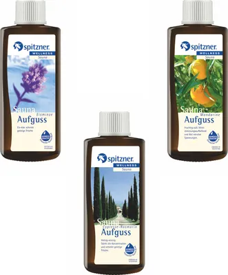 Produktbild von Spitzner Vorteilspack 3er Eisminze Cypresse Mandarine Saunaaufguss je 190 ml