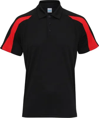 Image de Just Cool - Polo "Cool" pour homme LT4754 (L) (Noir poix/rouge feu)