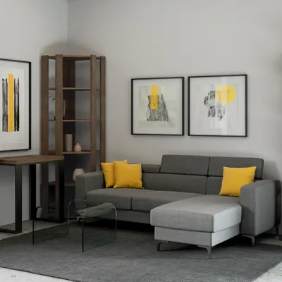 Immagine prodotto di Libreria Angolare Moderna 5 Ripiani 60,3x60,3x205 cm in nobilitato Noce