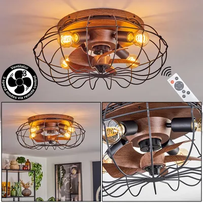 Produktbild von Pieris Deckenventilator mit Beleuchtung aus Metall/Kunststoff, Fernbedienung
