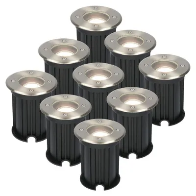 Produktbild von hoftronic LED Bodeneinbaustrahler 9x 4W 345lm 4000K IP67 Edelstahl rund dimmbar