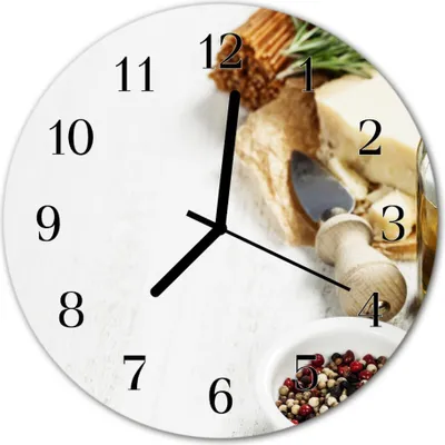 Produktbild von Glasuhr Wanduhr Küchenuhr Echt-Glas 30fi cm Pasta weiß