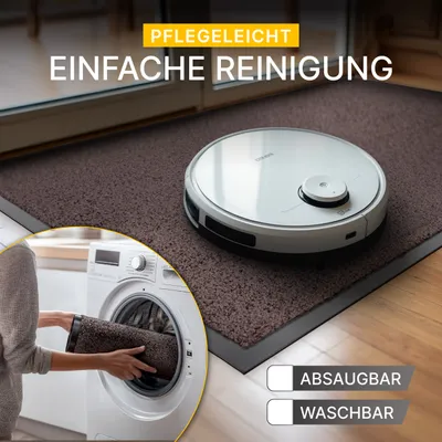 Produktbild von Entrando Fußmatte 60x90 cm in Braun - Rutschfeste Schmutzfangmatte für innen und außen - ideal für Haustür, Flur, Balkon, Terrasse - Carpet Fußabtreter Türmatte Schuhabstreifer Fußabstreifer Fußmatten Schmutzmatte Schuhmatte Türvorleger Doormat Fussabstreifer Teppich für draußen Fussmatten für den Aussenbereich Fussmatten