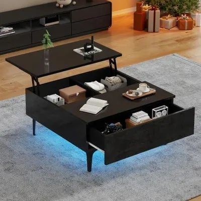 Image de Table basse réglable en hauteur avec espace de rangement