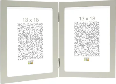 Obrázok produktu pre Deknudt dvojitý rám, sivý, drevo, 10,0 x 15,0 cm, S68FV, na výšku