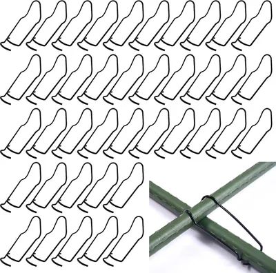 Image de Lot de 40 supports pour plantes, en acier et en bambou, de 11 mm, pour jardin et plantes grimpantes