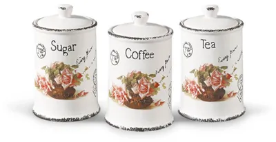 Productafbeelding van Maestro set van 3 keramische containers voor koffie, thee en suiker MR2005003CS