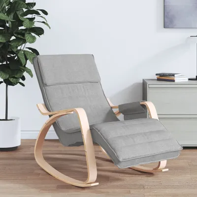 Produktbild von "2026 Promotion" Schaukelstuhl Hellgrau Stoff - Schaukelstühle CC21258
