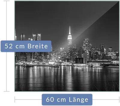 Produktbild von Herdabdeckplatte Abdeckung Glaskeramikkochfeld Abdeckplatte 1-Teilig 60x52 Stadt Grau Glas