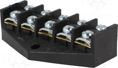 Productafbeelding van 1x Klemmenstrook, 400V, aansluitingen: 5, draaddoorsnede: 10 mm², schroefklemmen. Aantal: 10, type: W-10178. Klemmenstroken