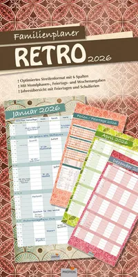 Produktbild von Familienplaner "RETRO" Kalender 2026