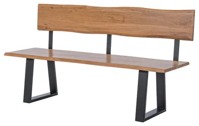 Produktbild von home24 Sitzbank - Metall / Massivholz - Akazie Braun / Schwarz