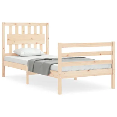 Produktbild von vidaXL Massivholzbett mit Kopfteil 90x200 cm
