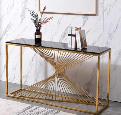 Produktbild von Designer Luxus Konsole Tisch Konsolen Tische Holz Metall Design Gold Klassischer
