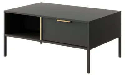 Produktbild von Couchtisch Lars Wohnzimmertisch 97x60x44cm anthrazit gold mit Schubladen