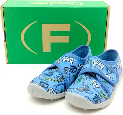 Produktbild von Fischer Jungen Klett Hausschuh blau bunt 25