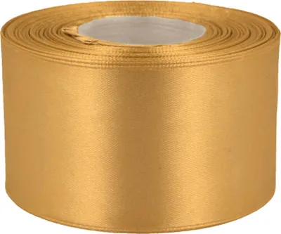 27m Satinband 50mm Dekoband Schmuckband goldgelb