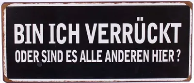 Produktbild von Blechschild - Bin ich verrückt oder sind es alle anderen hier? - Wandschild