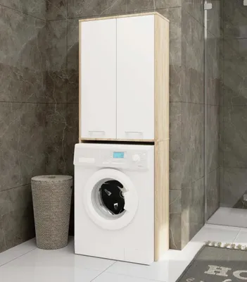 Produktbild von Hochschrank über der Waschmaschine MERALYA - Sonoma Eiche / Weiß