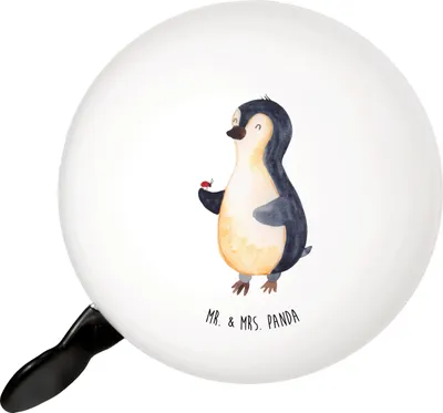 Produktbild von Mr. & Mrs. Panda Fahrrad-Klingel Pinguin Marienkäfer - Weiß - Geschenk, Kleine Wunder, Liebe, Fahrrad Klingel, Freude, Glück, Aufmerksam, Lebensfreude, Fahrrad-Glocke
