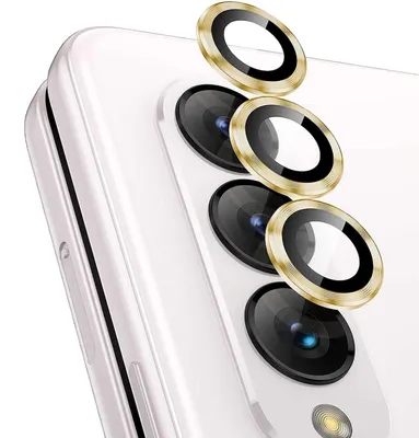 Produktbild von Für Samsung Galaxy Z Fold5 5G Schutzglas Kamera Linse Hart Glas H9 Gold