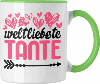Produktbild von Trendation - Beste Tante der Welt Geschenk Tasse mit Spruch Kaffeetasse für Weltliebste Tante (Grün)
