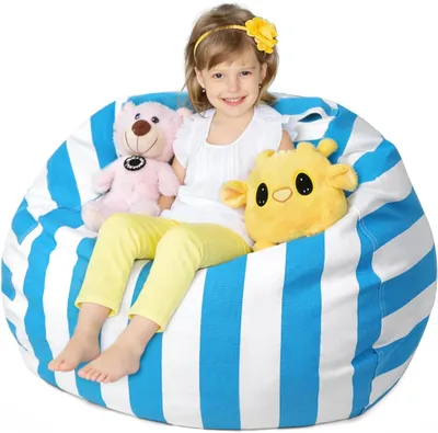 Imagen del producto de Silla de suelo para niños, extra grande, 96 centímetros, de lona, con espacio para guardar juguetes