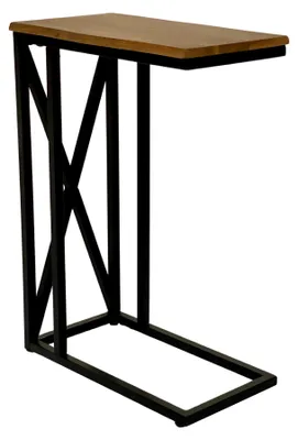 Produktbild von Beistelltisch Laptoptisch massiv nussbaum 47,5x27x67,5 cm Akazie schwarz GRANADA