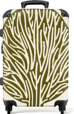 Produktbild von NoBoringSuitcases.com® Großer Koffer - Baum - Abstrakt - Pastell - Grün - Kombinationsschloss TSA - Hartschalen Trolley 4 Rollen - 72 liter - Reisekoffer - 66 cmKoffer Mittelgroß 67x43x25 cm, 72L,