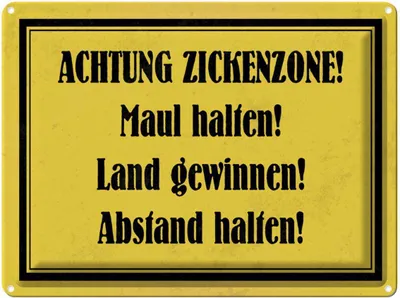 Produktbild von vianmo Blechschild 30x40 cm Achtung Zickenzone Witz Humor Lustig Spaß