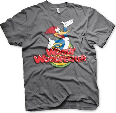 Produktbild von Woody Woodpecker Classic Logo T-Shirt - XX-Large - Dark-Grey