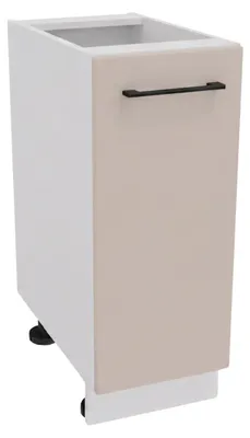 Produktbild von Küchenunterschrank 30 cm - Beige matt - Universelle Frontmontage - ohne Arbeitsplatte - Soft-Close-Mechanismus