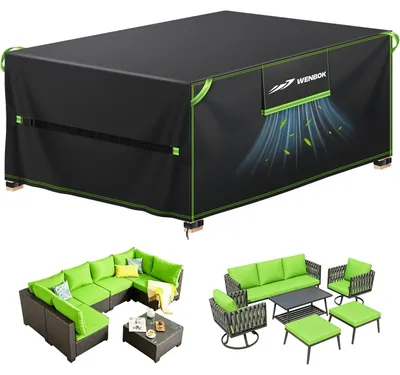 Imagen del producto de Solidchoice - Funda impermeable para muebles de jardín, rectangular, 180 x 120 cm