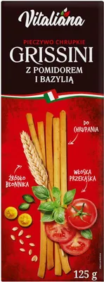 Obrázok produktu pre GRISSINI TYČINKY S paradajkami a bazalkou 125 g - VITALIANA