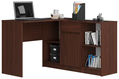 Produktbild von Eckschreibtisch Set 120cm mit Kommode 1 Schublade 1 Tür 6 Fächer Arbeitstisch