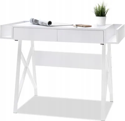 Immagine prodotto di Scrivania Scrivania per computer Scrivania da lavoro 2 cassetti Scrivania per ufficio Scandinavo