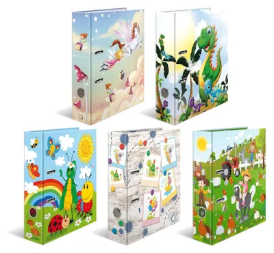 Produktbild von Elzusha – Ordner für Kinder, Packung mit 10 Stück, mit bunten Motiven