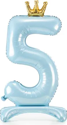 Produktbild von Stehender Folienballon Nummer 5 84cm blau 67902