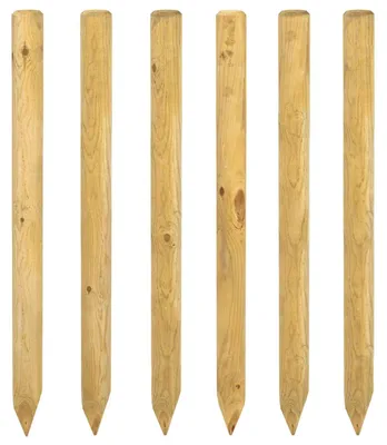 Obrázek produktu pro vidaXL Sloupky pro plot, 6 kusů, zelené, 150 cm, masivní borové dřevo