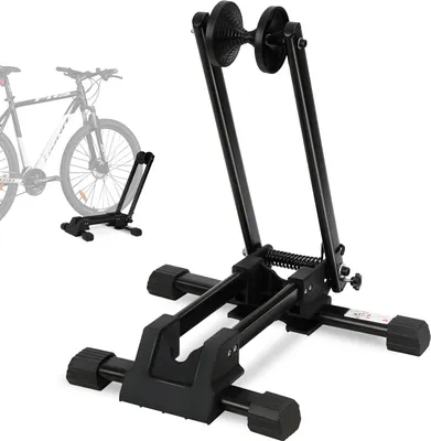 Produktbild von Hebitod 4 x Fahrradständer - für Vorderrad oder Hinterrad, Kohlenstoffstahl, schwarz, zusammenklappbar