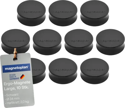Produktbild von Magnetoplan Ergo large Magnete schwarz 34mm 10St