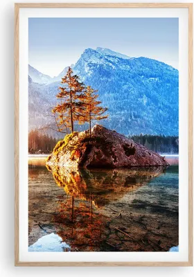 Produktbild von Gerahmtes Poster - Rahmen in heller Eiche - Morgendämmerung Berge See - 61x91,5 cm - Wand Bild - Wanddeko - Wandbilder - Kunstposter - Wandposter - Bilderrahmen - Bilder - Kunstdruck - P2NPA61x91-4617