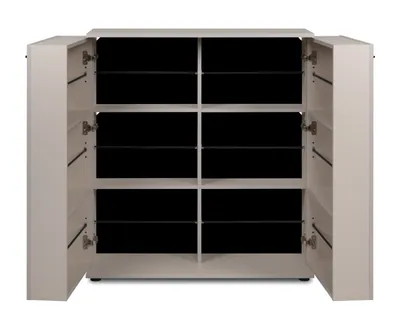 Produktbild von Schuhschrank "Logu" in Samt 100 x 110 cm, aufklappbar für 24 Paar Schuhe