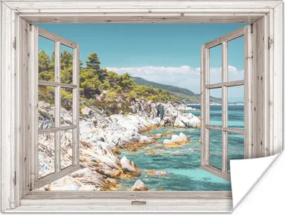 Produktbild von MuchoWow® Poster Aussicht - Strand - Meer 120x90 cm - Wandbild