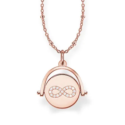 Produktbild von Thomas Sabo Damen-Anhänger Roségold Unendlichkeit Kette mit Diam. Silber vergoldet Diamant weiß D_LBKE0001-923-14-L45V
