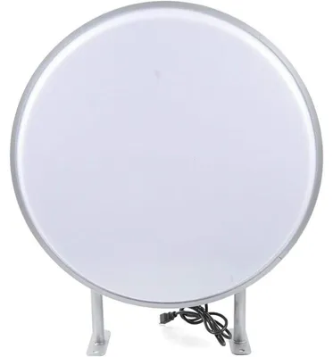 Immagine prodotto di Insegna luminosa a LED - Rotonda bifacciale 60 cm - Impermeabile IP65 - Per esterni - Personalizzabile - Per negozi e ristoranti - Bianca