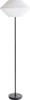 Produktbild von BELIANI Stehlampe Weiß / Schwarz Metall 150 cm 1-Flammig Stoffschirm Plissiert Langes Kabel mit Schalter Modern Schlaf- u. Wohnzimmer