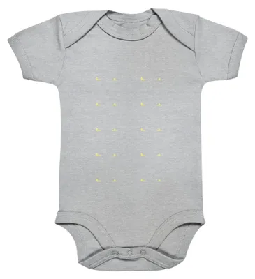 Produktbild von Mr. & Mrs. Panda Strampler Maus Sterne 12. - 18. Monat - Heather Grey - Geschenk, babykleidung body, Schwangerschaft, baumwoll, Taufe, Geburtstag, Lustige Sprüche, Geburt